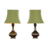 Chinoiserie brass table lamps, 1950s, set of 2
