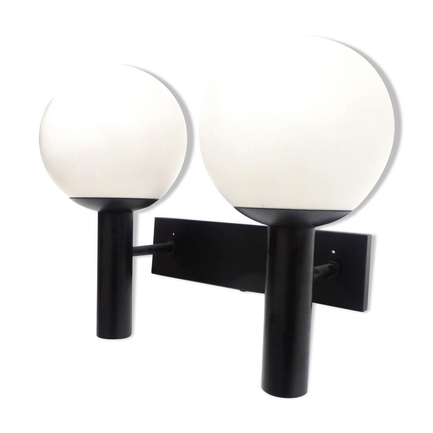 Wall lamp with two 70s glass spheres
