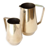 Duo of bronze pitchers
