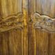 Louis XV period wardrobe façade, architectural elements in solid wood, richly carved.
