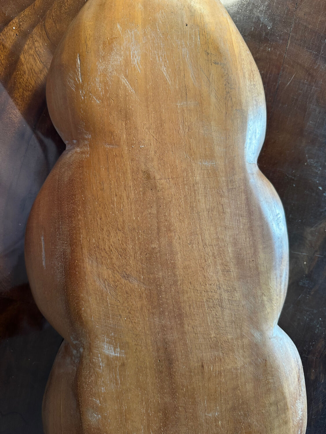Fruit bowl, handcrafted pocket emptier in solid wood.