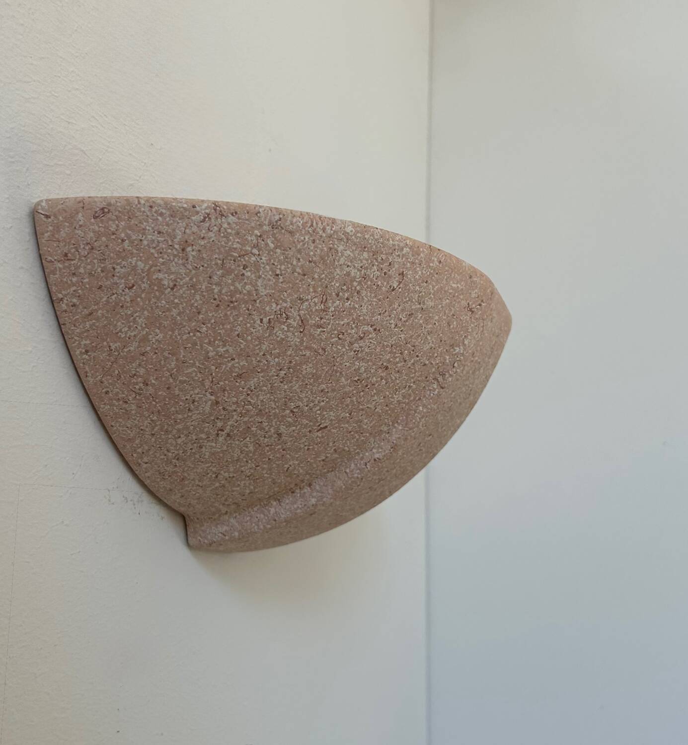 Pair of vintage plaster sconces, speckled pink, France 1970