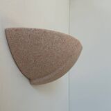 Pair of vintage plaster sconces, speckled pink, France 1970