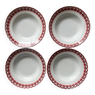 4 Badonvillier style soup plates