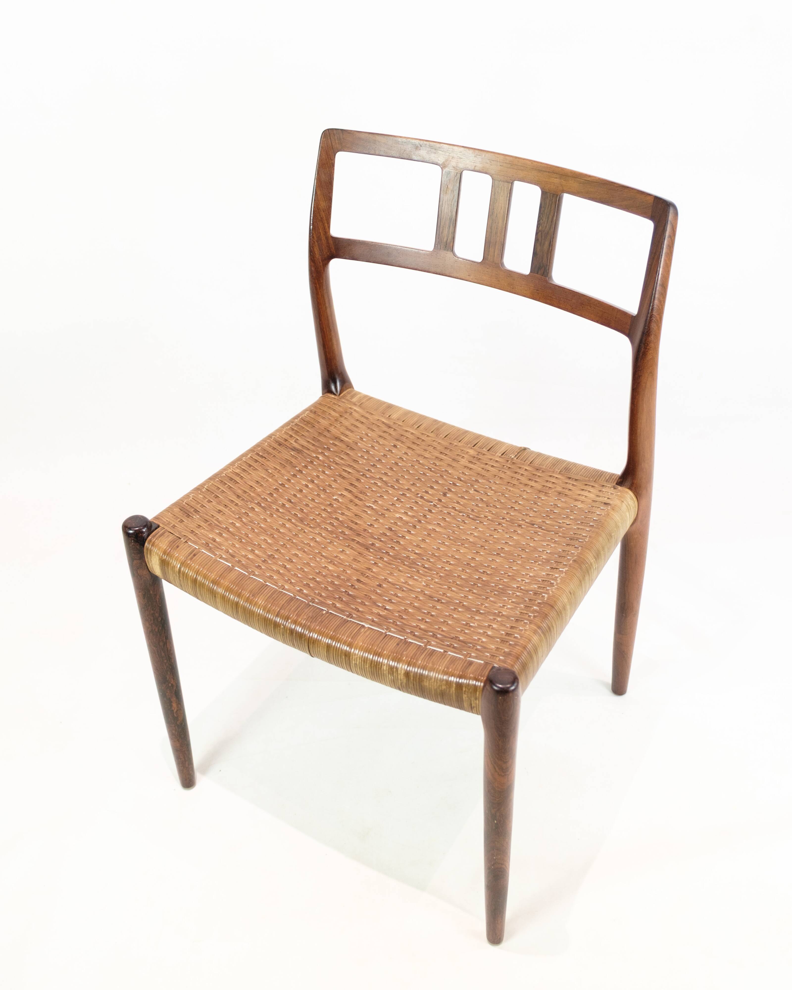 Set Of Four Dining Chairs Model 79 In Rosewood By N.O Møller For JL Møller