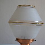 Art Deco table lamp with granite glass globe