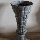 Cemetery Pedestal Vase with Pewter
