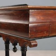 Antique sewing table in painted poplar with walnut effect, Italy, late 19th century.
