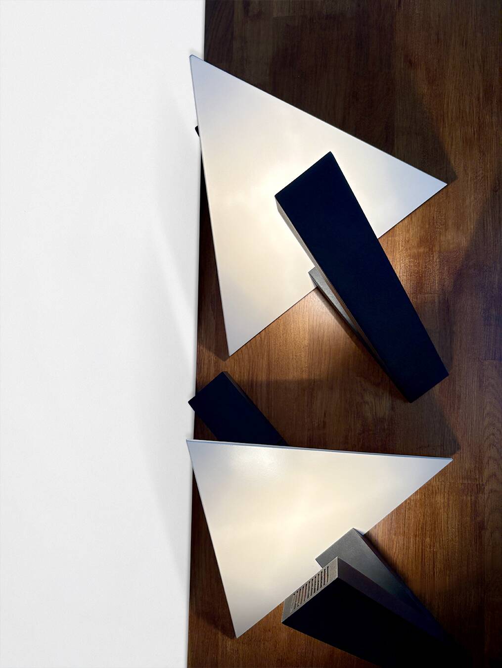 Pair of Tria wall lights, Lucien Gau