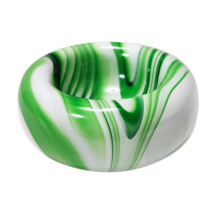 Cendrier blanc et vert  « Wave »