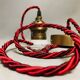 Antique 1900s brass hanging socket lamp