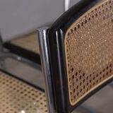 Set of 4 vintage 1960s metal and vienna straw chairs by italian design