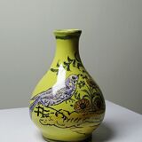 Small ceramic vase signed Henri Siffre Montpellier, bird decoration, 1950s-60s.