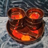 Elegant glazed ceramic aperitif service