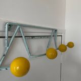 Vintage iron and wood wall coat rack