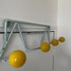 Vintage iron and wood wall coat rack