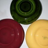 Set of 9 vintage earthenware compartment plates from Longchamp