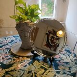 Round mirror top art deco beveled 30s