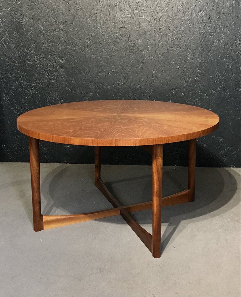 Mid-century round teak collection Starburst coffee table by Tom Robertson for McIntosh