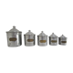 Aluminium metal spice pots 1940 series copper labels of 5