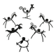 Set of 6 Black Metal Farm Animal Candleholders — Gunnar Ander for Ystad-Metall, Sweden, 1960s