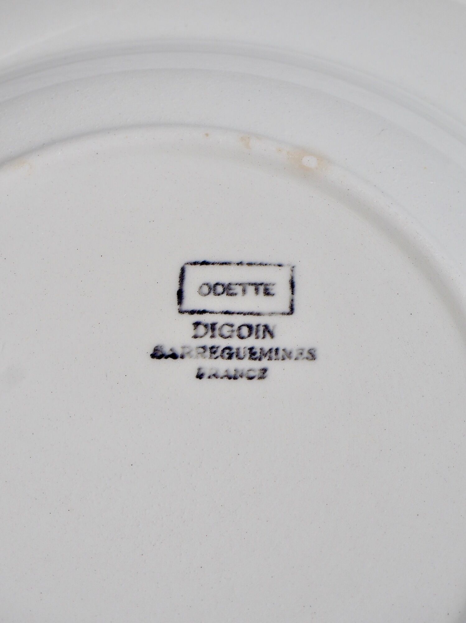 Set of 6 hollow plates Terre de Fer, model "Odette", Digoin Sarreguemines