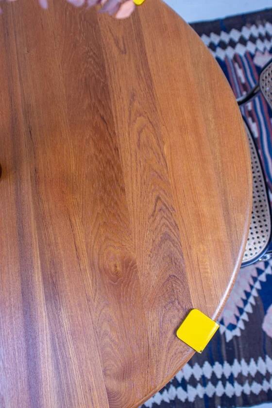 Vintage Teak Round Dining Table, Mid Century Danish