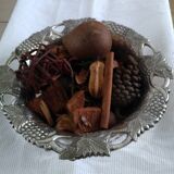 Silver metal fruit cup