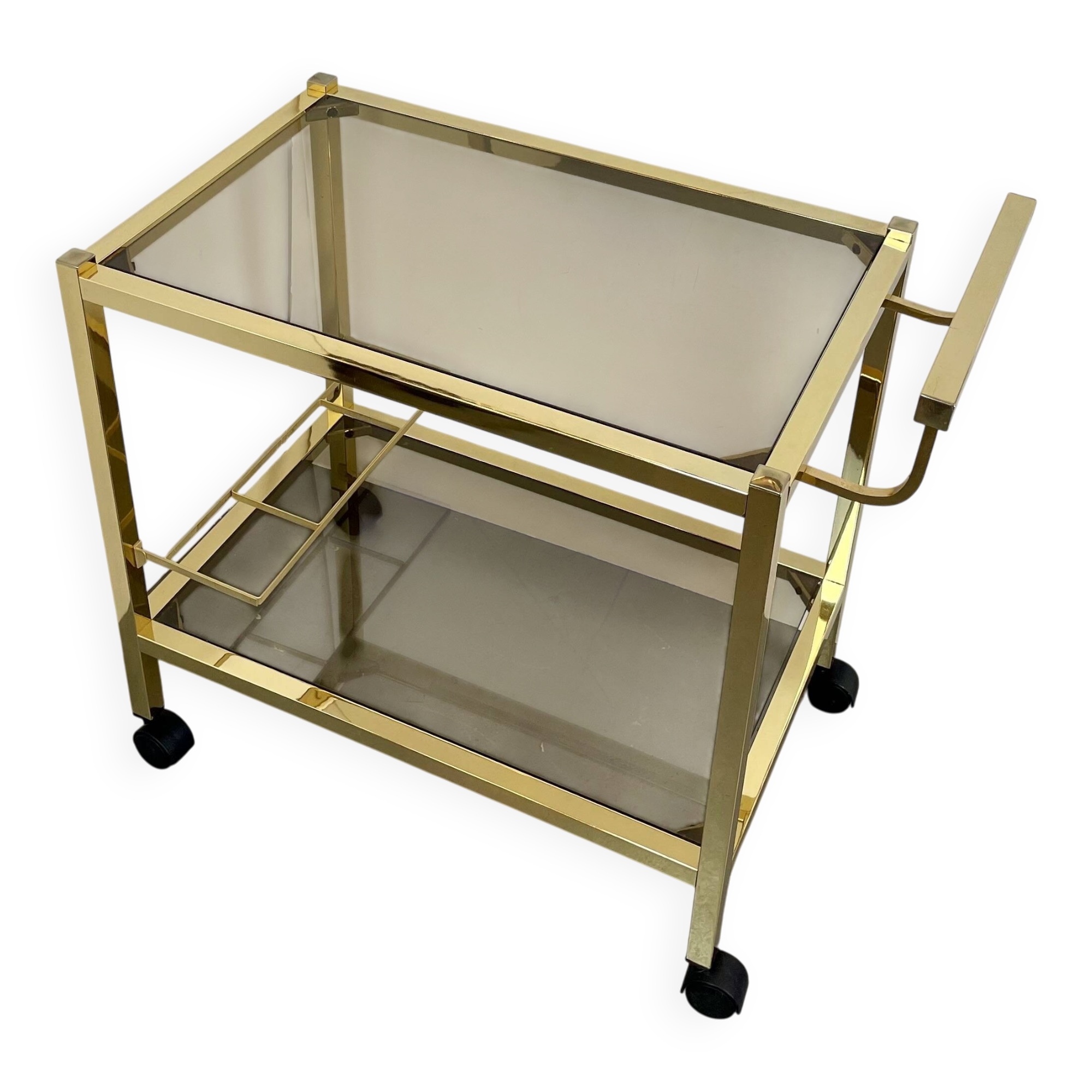 Hollywood Regency Gold Bar Cart, 1980s