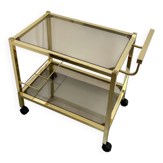 Hollywood Regency Gold Bar Cart, 1980s