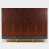 Grande armoire vintage moderne du milieu du siècle à 6 portes en palissandre et frêne, années 1960