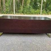 Low design TV unit XXL Dark wood wenge & chrome metal 120cm