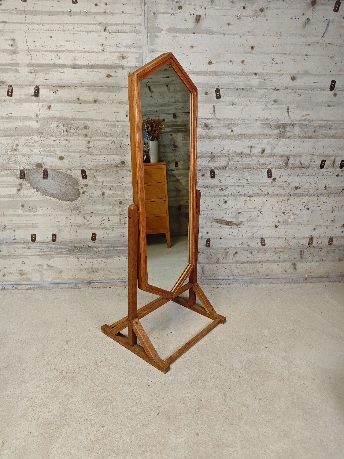 Psyche mirror in oak