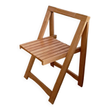 Wooden folding chair in the style of Aldo Jacober