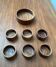 Set of 7 vintage Scandinavian teak bowls