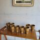 Set of 8 flared glasses in brown sandstone