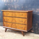 Commode en palissandre avec pieds compas