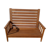 Scandinavian style oak bench in the 60s