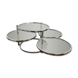 Coffee table vintage glass and chrome