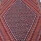 Vintage Tunisian Berber Nomadic Tribal Rug Old Red Diamond Pattern