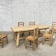 table et chaises paillées par Georges Robert années 1950