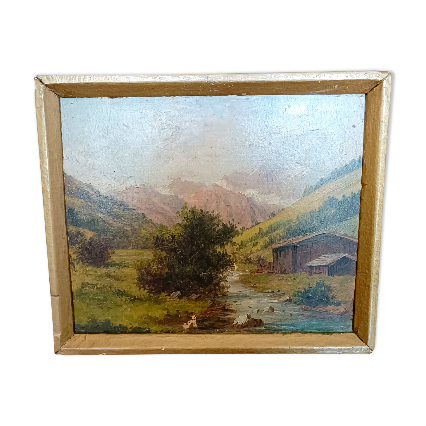 Oil on panel painting signed K. Vukovic landscape montage