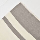 7x9 Cream Gray Handmade Comtemporary Kilim Rug, 225x276Cm
