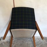 Vintage armchair 1960's Scandinavian style and Scottish fabric