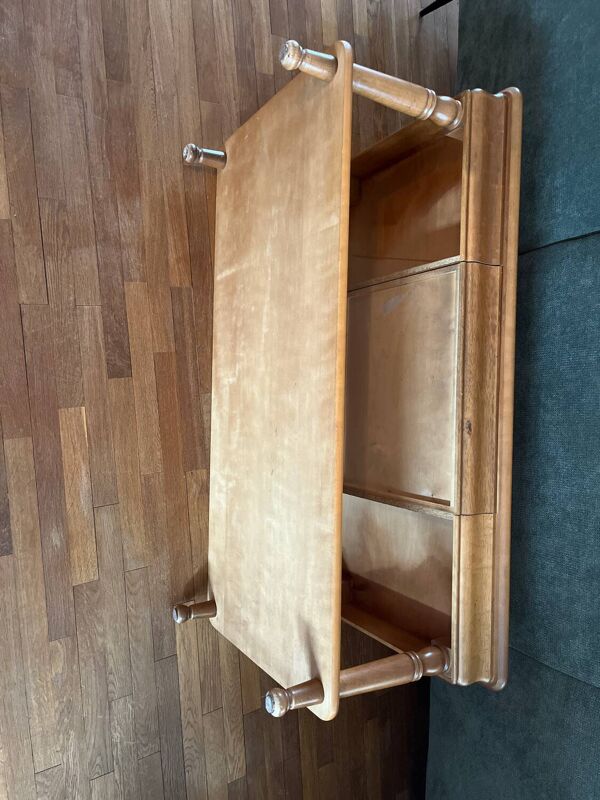 Table basse en merisier des années 80