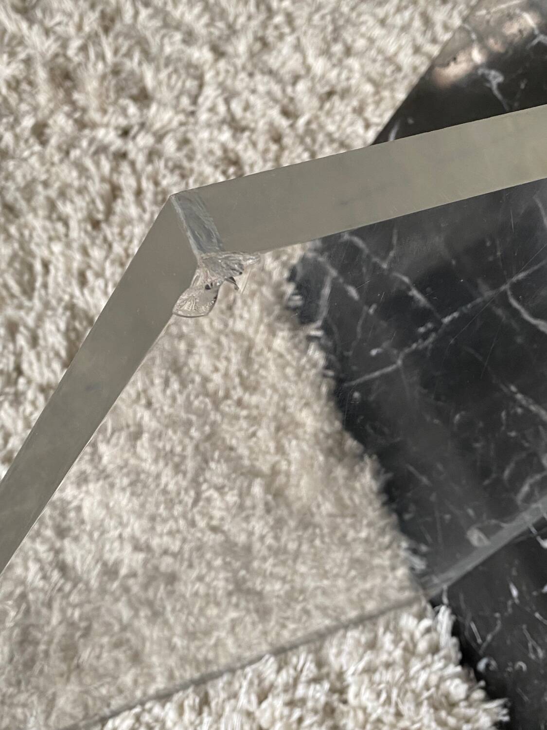 Glass coffee table, 70s