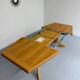 Ancienne table en bois massif octogonal a rallonge design Girsberger