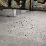 Large Wood and Patinated Stucco Mirror - Floral 1900s Period