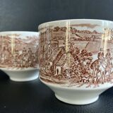 Duo of English Cups & Saucers Broadhurst Ironstone - Hunting Scene