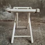Vintage stool folding stool chalk white